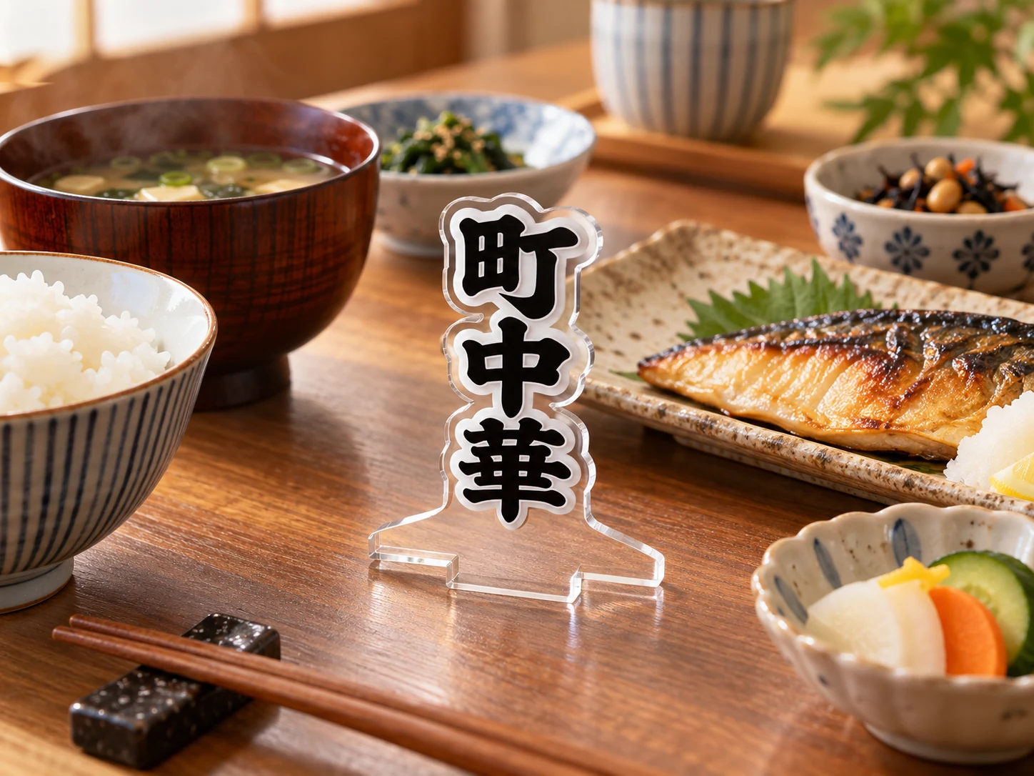 和食店で使用するアクリルスタンド